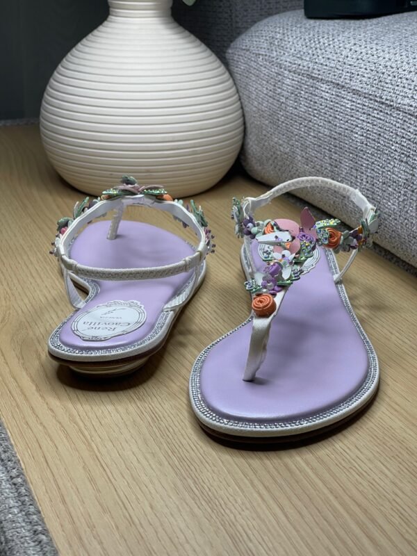 Clamping Toe Sandals Rene Caovilla Flower Crystal - Image 3