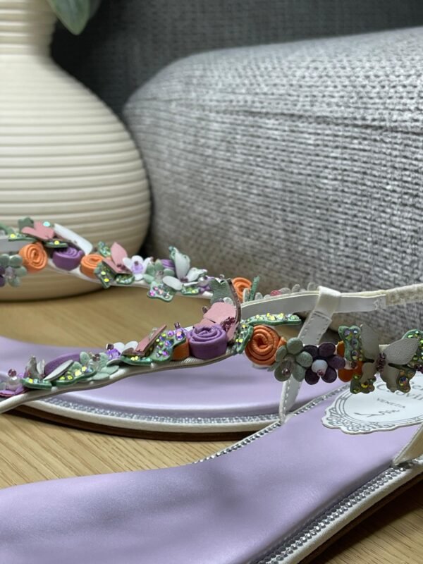 Clamping Toe Sandals Rene Caovilla Flower Crystal - Image 2