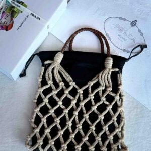 Buy Prada Neutral Medium Macramé Bag