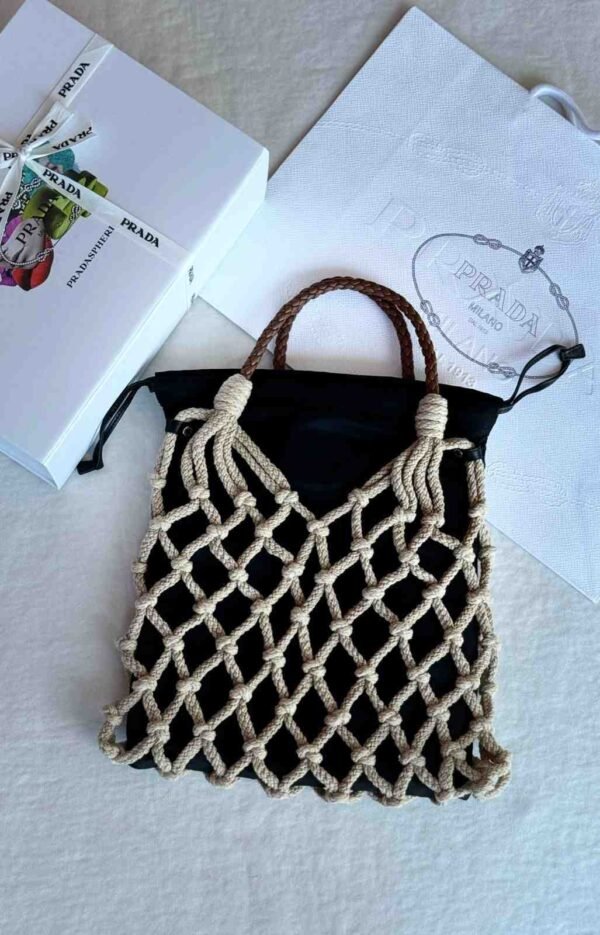 Buy Prada Neutral Medium Macramé Bag
