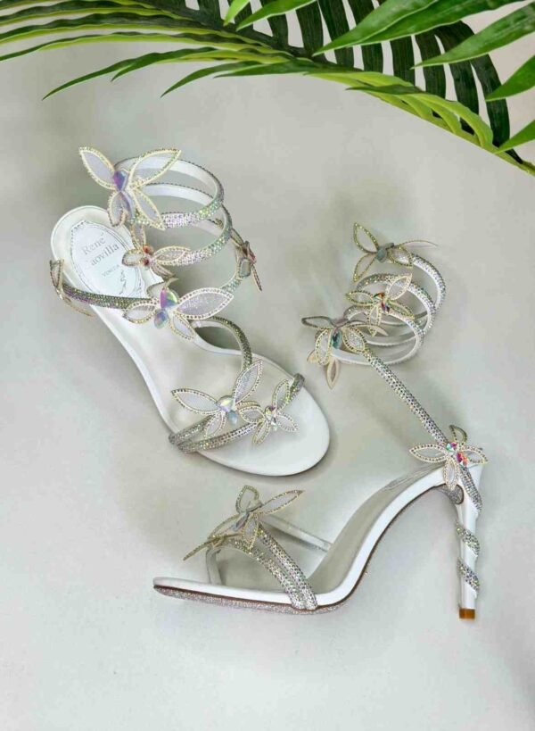 Rene Caovilla, Butterflies Crystal-embellished High Sandals - Image 3