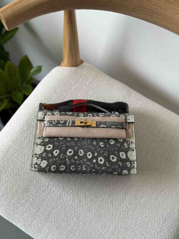Hermes Kelly Pochette Ombre Lizard PHW - Image 2