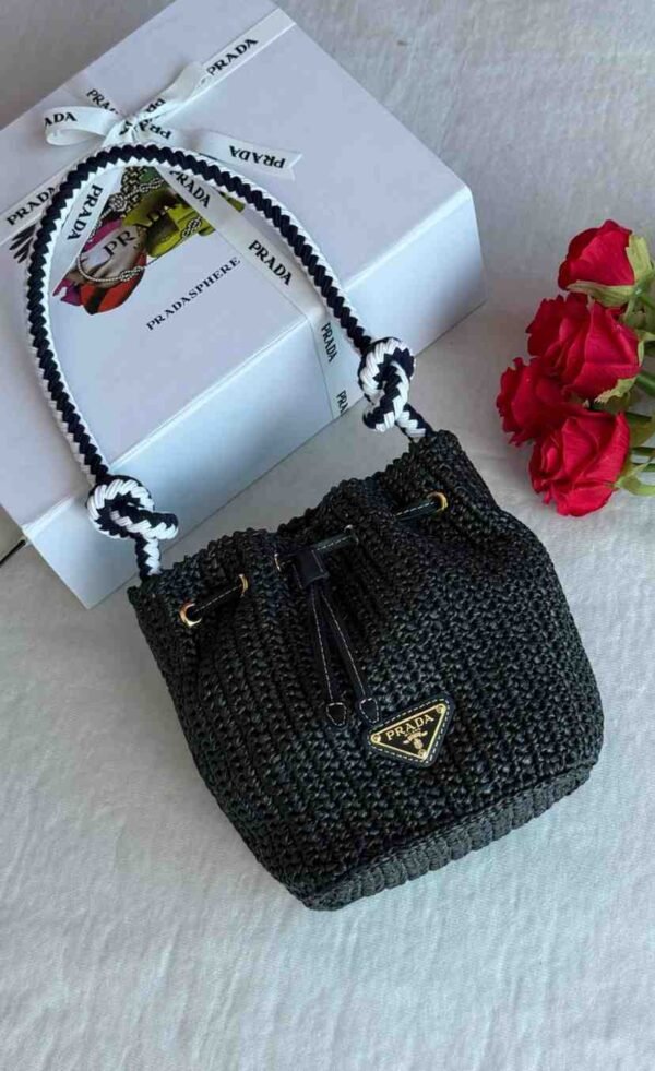 Prada crochet mini bucket bag