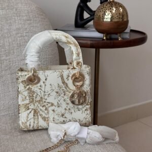 Christian Dior Dior Bag White Calfskin with Gold