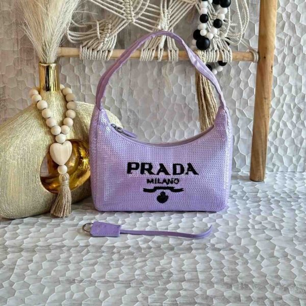 Prada - Re-Edition 2000 Sequined Re-Nylon Bag - Women - Recycled Nylon/Sequin - Os - Purple - Image 3