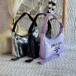 Prada - Re-Edition 2000 Sequined Re-Nylon Bag - Women - Recycled Nylon/Sequin - Os - Purple