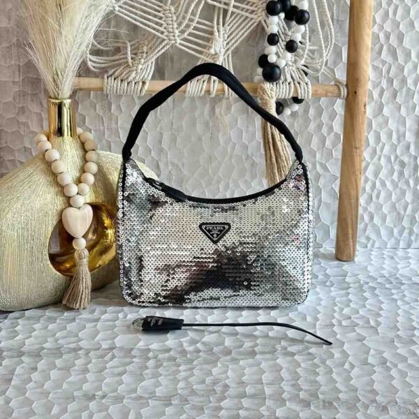 Prada - Re-Edition 2000 Sequined Re-Nylon Bag - Women - Recycled Nylon/Sequin - Os - Purple - Image 2