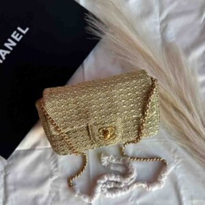 Chanel Medium Classic Single Flap Bag in Crochet Raffia
